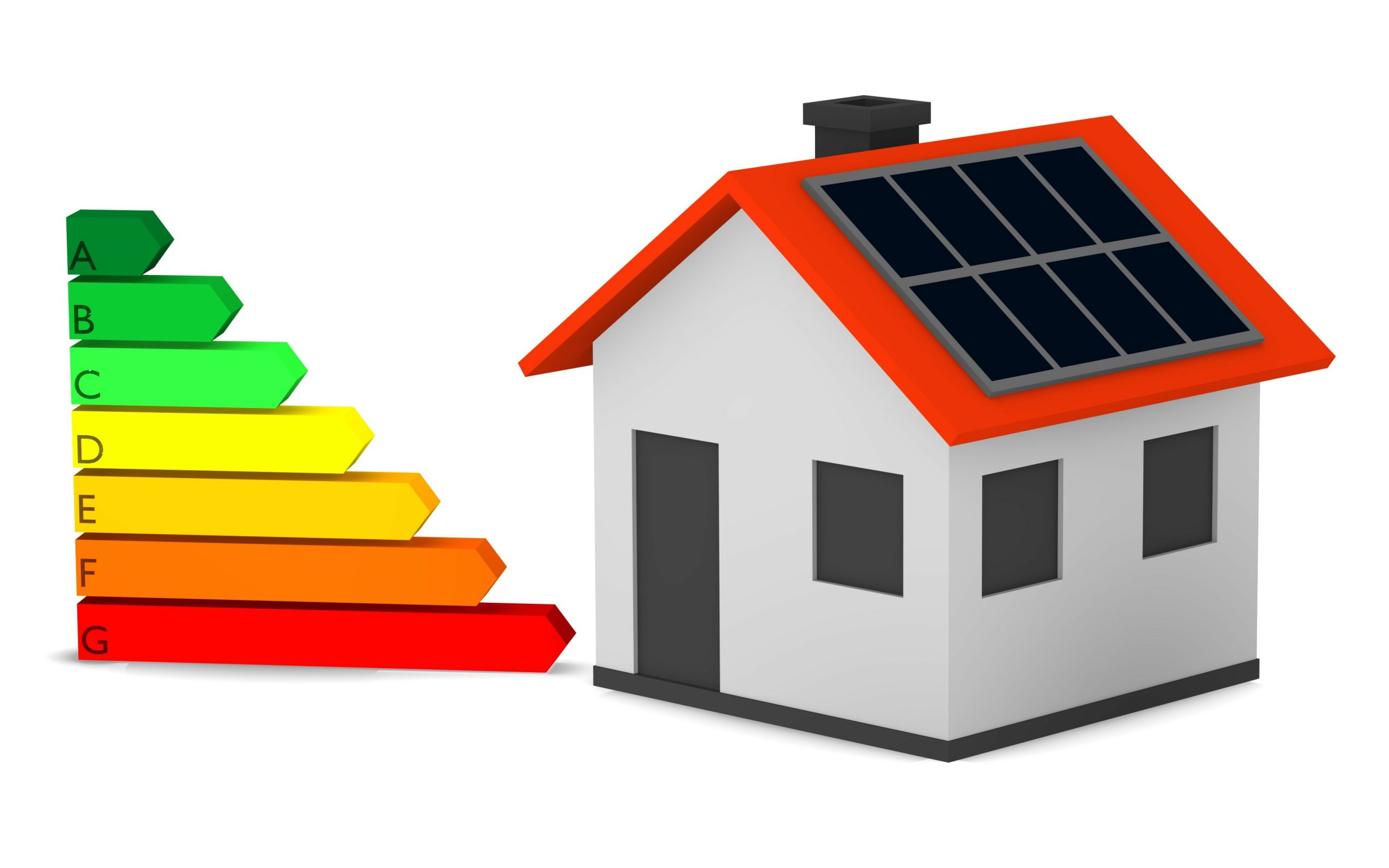 3d render of energy efficiency with house